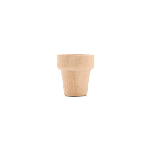 Woodpeckers Mini Wood Flower Pot 5/8-inch x 9/16-inch, Pack of 24 Unfinished Flower Pot Mini, Small Flower Pot for Crafts - size: 5/8 inch