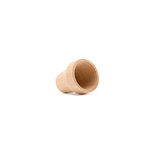 Woodpeckers Mini Wood Flower Pot 5/8-inch x 9/16-inch, Pack of 24 Unfinished Flower Pot Mini, Small Flower Pot for Crafts - size: 5/8 inch