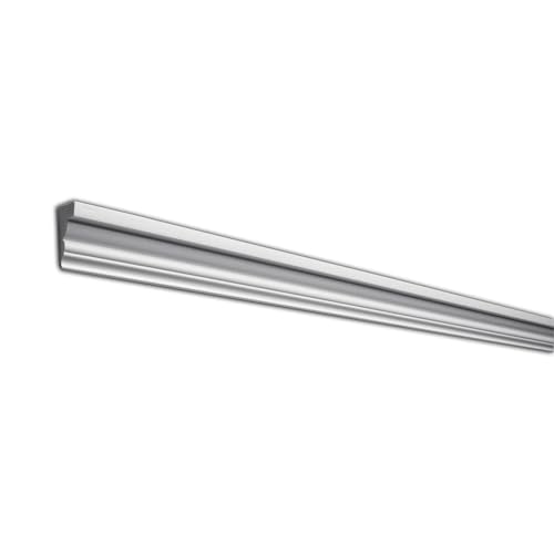 Outwater 10 Pack 48 Inch Crown Moulding (40 Feet in Total), 1-1/2" Face x 1-3/4" High x 1-1/8" Projection – Primed White High Density Polystyrene Decorative Trim for Walls & Ceilings - size: 1-3/4" x 1-1/8"