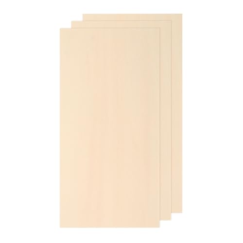 MECCANIXITY 3pcs Basswood Sheets 8x4 x 1/8" Unfinished Wood Boards Plywood - size: 8 x 4 x 1/8 Inch