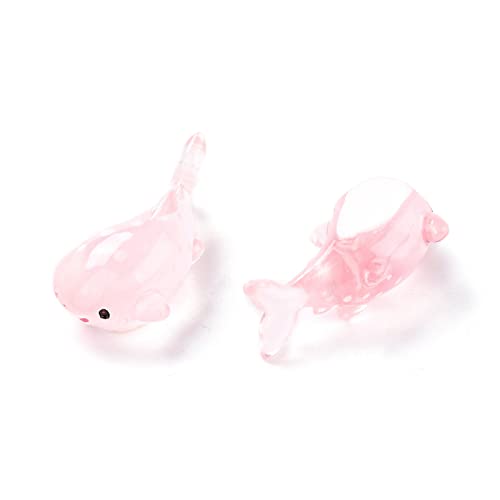 Stiesy 20 Pcs Miniature Pink Whale Shark Resin Figures Unique Marine Collectibles for Dollhouse Scenes Terrarium Decor and Artistic Micro Landscapes - color: Pink Whale Shark-20pcs