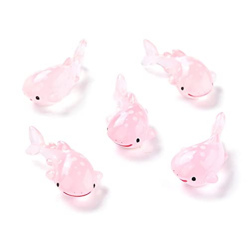 Stiesy 20 Pcs Miniature Pink Whale Shark Resin Figures Unique Marine Collectibles for Dollhouse Scenes Terrarium Decor and Artistic Micro Landscapes - color: Pink Whale Shark-20pcs
