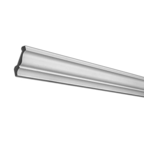 Outwater 10 Pack 48 Inch Crown Moulding (40 Feet in Total), 3-1/2" Face x 3" High x 2" Projection – Primed White High Density Polystyrene Decorative Trim for Walls & Ceilings - size: 3" x 2"