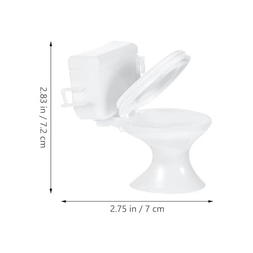 2Pcs Mini Toilet Seat Dollhouse Furniture Miniature Classic Bathroom Toilet Tiny Cake Topper Bathroom Furniture Dollhouse Accessories (White) - color: White