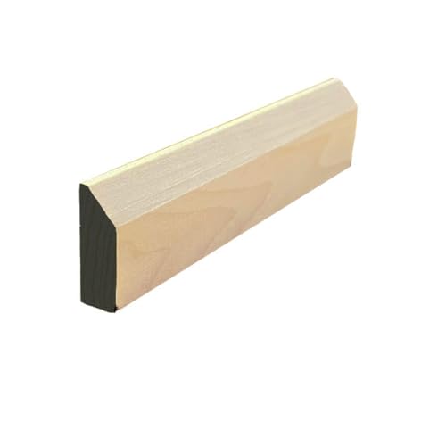 EWBS21 Baseboard Shoe 1-1/8" Tall x 3/8" Beveled Edge. Unfinished, Red Oak, 94" - color: Red Oak