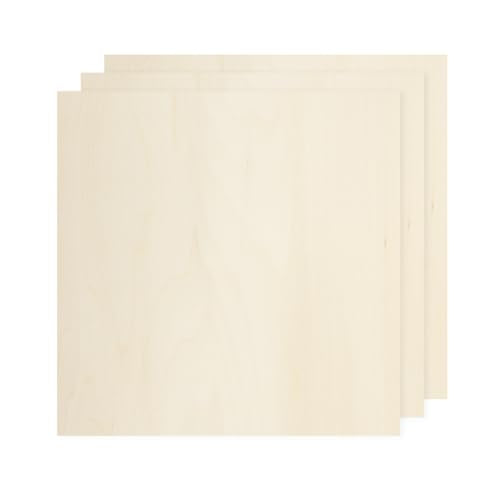 MECCANIXITY 3pcs Basswood Sheet 6x6x5/32 Inch Unfinished Wood Boards - size: 6 x 6 x 5/32 Inch