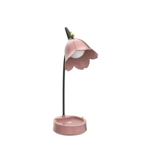 magical JD LED Desk Lamp Cordless Table Light Adjustable Gooseneck Dimmable Touch Rechargeable Battery Eye-Caring Night Light for Kids,Mini Cute Lamp for College Dorm Bedroom Reading - color: Pink