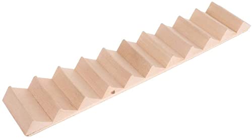 Miniature Stairs 1:12 Scale Dollhouse Furniture Wooden Handrail DIY Unpainted Staircase Dollhouse Accessories Pre-Assembled Steps Model (No-Handrail) - style: No-Handrail