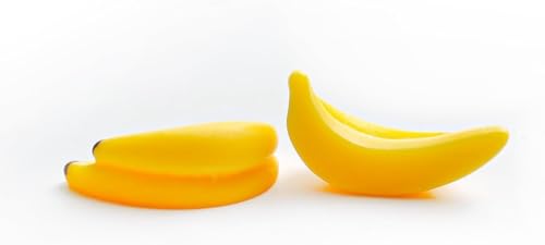 30Pcs Yellow Mini Plastic Artificial Bananas 1/12 Scale Dollhouse Accessories, Realistic Miniature Fruit Models for Fairy Garden Kitchen Decor & DIY Crafts