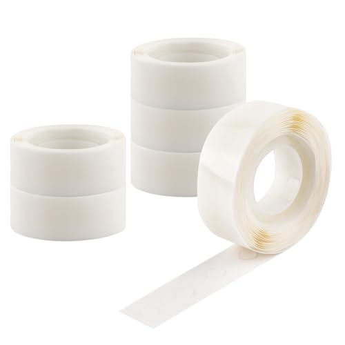 Briartw 1800 Pcs 3/16in (5mm) Clear Mini Glue Point Dots,6 Roll Double Sided Self-Adhesive Dots Stickers for Craft,Ultra Thin Adhesive Dots,Permanent Sticky DIY Craft Dots,for Small Embellishments - size: 3/16in (5mm)