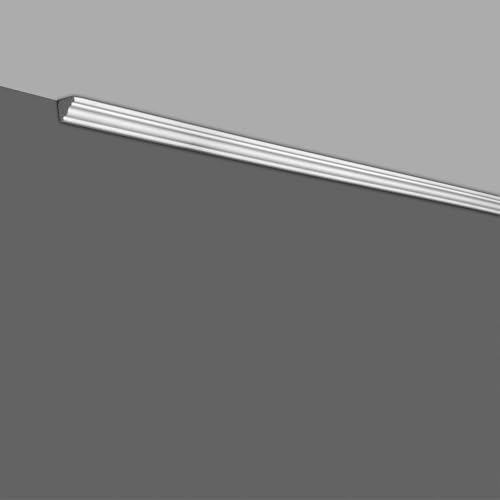 Outwater 10 Pack 48 Inch Crown Moulding (40 Feet in Total), 5/8" Face x 5/8" High x 5/8" Projection – Primed White High Density Polystyrene Decorative Trim for Walls & Ceilings - size: 5/8" x 5/8"
