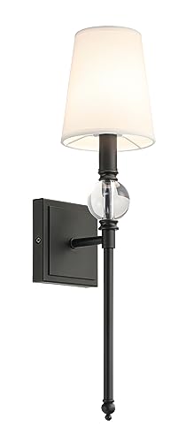 XiNBEi Lighting Black Bathroom Sconces Set of 2 with Crystal Ball Accent - color: Matte Black