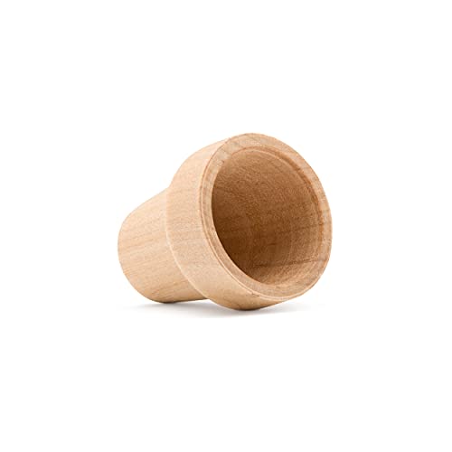 Woodpeckers Small Wooden Flower Pot 1-1/6 x 1-inch, Pack of 24 1 inch Mini Pots, 1 Flower Pots to Paint & Plant - size: 1 inch