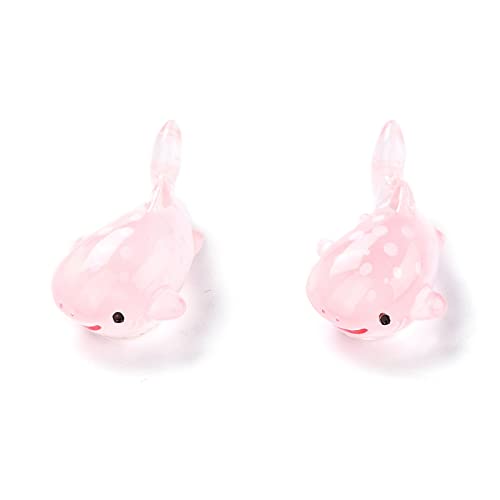 Stiesy 20 Pcs Miniature Pink Whale Shark Resin Figures Unique Marine Collectibles for Dollhouse Scenes Terrarium Decor and Artistic Micro Landscapes - color: Pink Whale Shark-20pcs