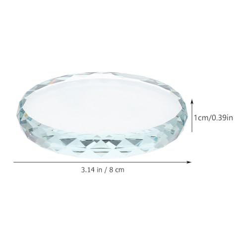 VOSAREA Round Glass Display Base 2 pcs 2.95 X 2.95 X 0.39 in