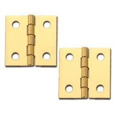 Stanley Solid Brass Miniature Broad Hinge, 1" Long x 1" Open (2 Pair)