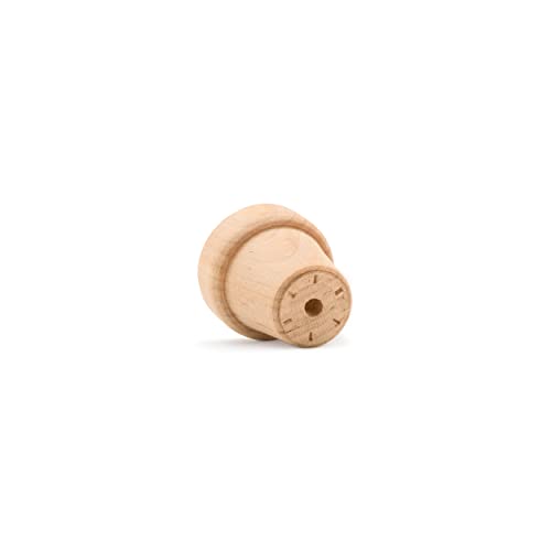 Woodpeckers Mini Wood Flower Pot 5/8-inch x 9/16-inch, Pack of 24 Unfinished Flower Pot Mini, Small Flower Pot for Crafts - size: 5/8 inch