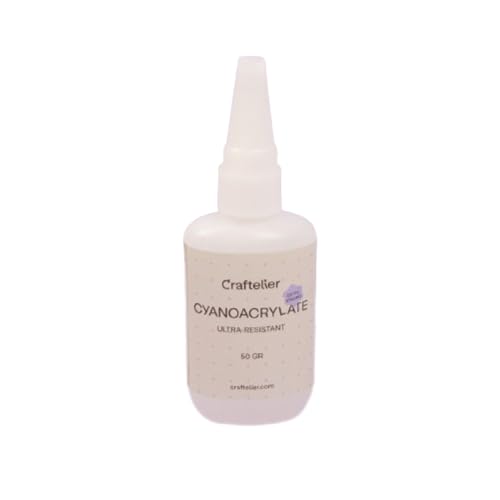 Craftelier - Cyanoacrylate Multi-Material Adhesive with Precision Nozzle for Easy and Comfortable Application | Transparent, Fast and Resistant Drying | Difficult Surfaces | Quantity 50 gr.