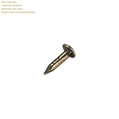 Teeny Tiny Wooden Nails 1/4inch for DIY Craft Projects, Antique Drawer Repairing, Mini Boxes Decorative Accessories[Set of 200pcs] (1×6mm/0.04×0.23inch, Bronze) - color: Bronze, style: 1*6mm