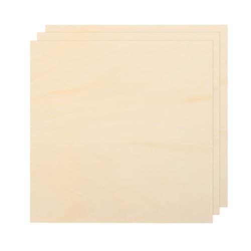 MECCANIXITY 3pcs Basswood Sheets 6x6 x 1/16" Unfinished Wood Boards Plywood - size: 6 x 6 x 1/16 Inch
