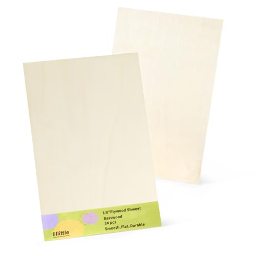 24 Pack Basswood Plywood Sheets 12"x16"x1/8", Basswood for Laser Cutting - color: 24 Pack, size: 12"x16"