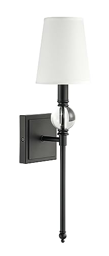 XiNBEi Lighting Black Bathroom Sconces Set of 2 with Crystal Ball Accent - color: Matte Black