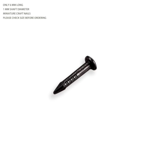 200PCS Mini Decorative Nails, 6mm Short Pin Nails with 1mm Shank, Tiny Nails for Dollhouse, Miniature Crafts, Small Wood Boxes and String Art, Black - color: Black, style: 1*6mm