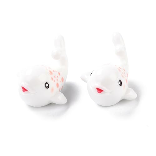 Stiesy 20 Pcs Miniature White Whale Resin Figures Cute 3D Marine Animal Decor for Micro Landscapes Dollhouse Accessories & Craft Dioramas - color: White Whale-20pcs