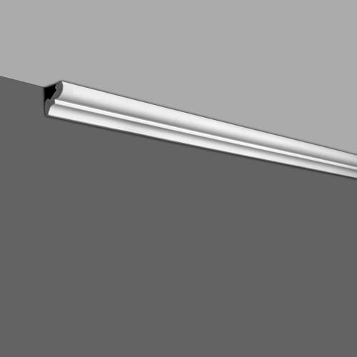 Outwater 10 Pack 48 Inch Crown Moulding (40 Feet in Total), 1-3/4" Face x 1-3/8" High x 1-3/16" Projection – Primed White High Impact Polystyrene Decorative Trim for Walls & Ceilings - size: 1-3/8" x 1-3/16"
