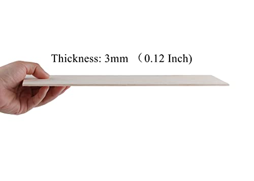 12 Pack Balsa Wood Sheets 1/8 x 4 x 12 Inch Unfinished Natural Wood - size: 12 x 4 x 1/8 inch