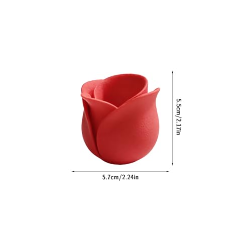 AGLOO Rose-Shaped Succulent Pots – Mini Flower Pots Tiny Planters for Desk Decor,3D Printed Small Cactus Pot for Office or Home, (Set of 2)
