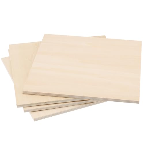 LEXININ 12 PCS 7.87 x 7.87 Inch Basswood Plywood Sheets, 1/4 Inch Unfinished Square Plywood Sheets Boards, 6mm Craft Wood Sheet for DIY Crafts, Painting, Drawing