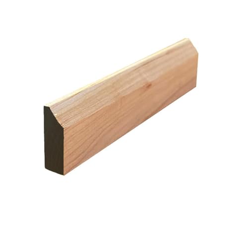 EWBS21 Baseboard Shoe 1-1/8" Tall x 3/8" Beveled Edge. Unfinished, Sapele Mahogany, 94" - color: Sapele Mahogany