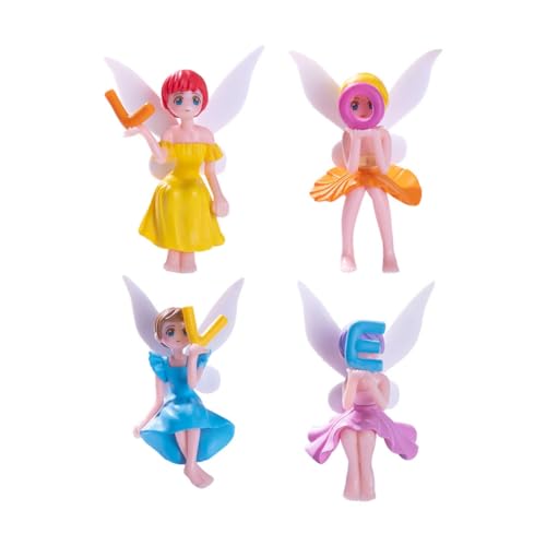 4Pcs Mini Fairy Figurines Set, Fly‑Wing Girl Fairy Accessories