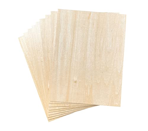 9 Pack 1/16 X 9 X 12 Inch Thin Basswood Plywood Sheets for Crafts