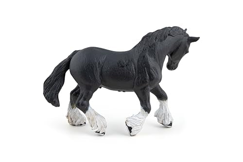 Papo - Black Shire Stallion Figure - 3 Years + - Horses Collection