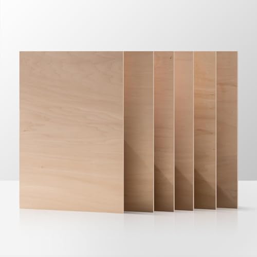 ROBOTIME 6-Pack Basswood Sheets 1/8" - 12 x 16 x 1/8 Inch - 3mm Plywood Sheets for Laser Cutting, Engraving & Wood Burning (Pyrography) - Thin Unfinished Wood Boards for Craft - color: Basswood, size: 1/8" x 12" x 16"-6 Pack
