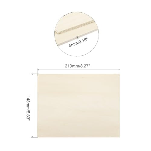 MECCANIXITY 3pcs Basswood Sheet 6x8x5/32 Inch Unfinished Wood Boards - size: 6 x 8 x 5/32 Inch