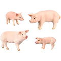 BLAPNK 4 Pcs Realistic Farm Pig Animals Model Figure Toy Set, Barn Farm Pig Family Figurines Collection Playset Preschool Science Educational Learn Cognitive Props