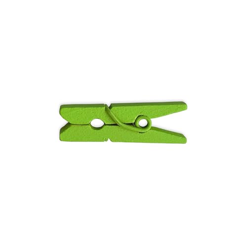 LWR CRAFTS Wooden Mini Clothespins 100 Per Pack 1" 2.5cm (Lime Green) - color: Lime Green