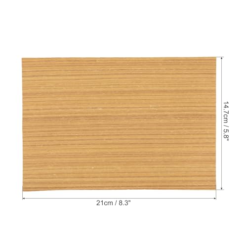 MECCANIXITY Dollhouse Floorboards 8.3 Inch x 5.8 Inch Teak Wood Veneer Dollhouse Flooring for Dollhouse Floor Wall Pack of 5 Pcs