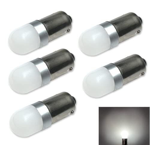 #313 Miniature Bayonet Bulb LED Replacement (2-Pack) | 28vdc | Ba9s Base | Bulb Shape: T3 1/4 | Replaces Bulb Numbers: 313 1818 1819 1820 1820BTS 1829 1843 1864�1873 757 1437 (5-Pack; Bright White)