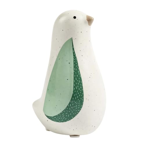 Ceramic Bird Figurine Large Green Leaf Bird Statue Tabletop Decor 5.1 Inch - color: Large Bird