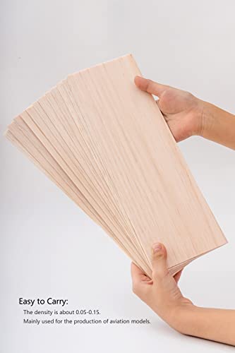 12 Pack Balsa Wood Sheets 1/8 x 4 x 12 Inch Unfinished Natural Wood - size: 12 x 4 x 1/8 inch