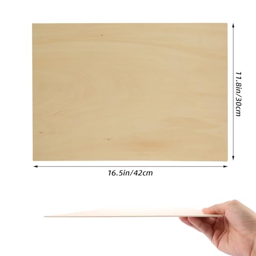 12Pcs 16 x 12 x 1/16 Inch Basswood Sheets, Unfinished Basswood Sheets, Plywood Sheet for Arts and Crafts, Painting, Pyrography, Wood Engraving, Wood Burning, Laser, Architectural Models