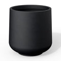 Kante Black Concrete Planter 13" Dia All-Weather Round Accent Pot - color: Black, size: 11.6" D
