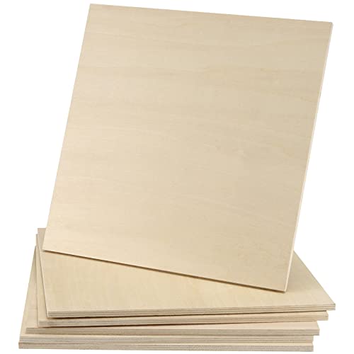 JEUIHAU 20 Pack 8 x 8 Inch Basswood Sheets, 1/4 Inch Thick Square Plywood Wood Sheets, Unfinished Basswood Sheet for Engraving, Wood Burning and Laser Projects