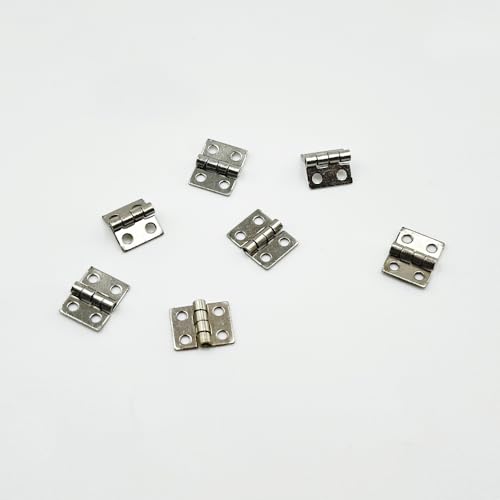 20PCS RC Car Mini Door Folding Hinge with Screws for RC Car Truck DIY Model Toy Hinge Parts (Silver) - color: Silver
