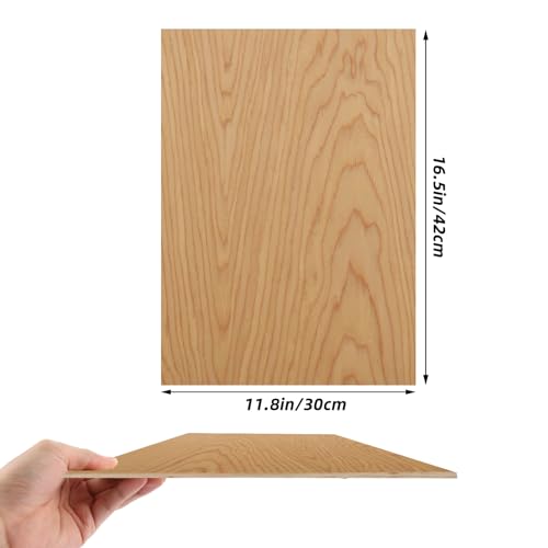6Pcs 16 x 12 x 1/8 Inch Cherry Plywood Sheets Cherry Unfinished Plywood Sheet for Arts and Crafts, Painting, Pyrography, Wood Engraving, Laser, Architectural Models and DIY Project