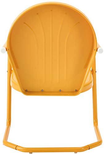 Crosley Furniture Griffith Retro Metal 3-Piece Chair & Side Table Set - color: Tangerine